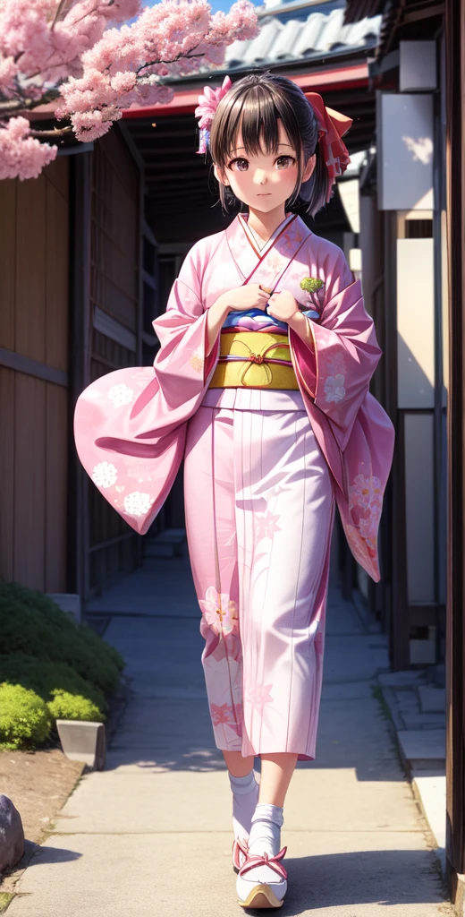 Wearing a pink kimono in the image of Hikoboshi on Tanabata、A man wearing white shoes