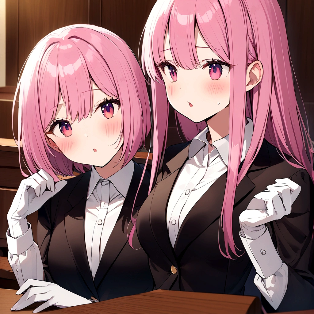 Cat Lawyer Lawsuit Courtroom、Pink hair
