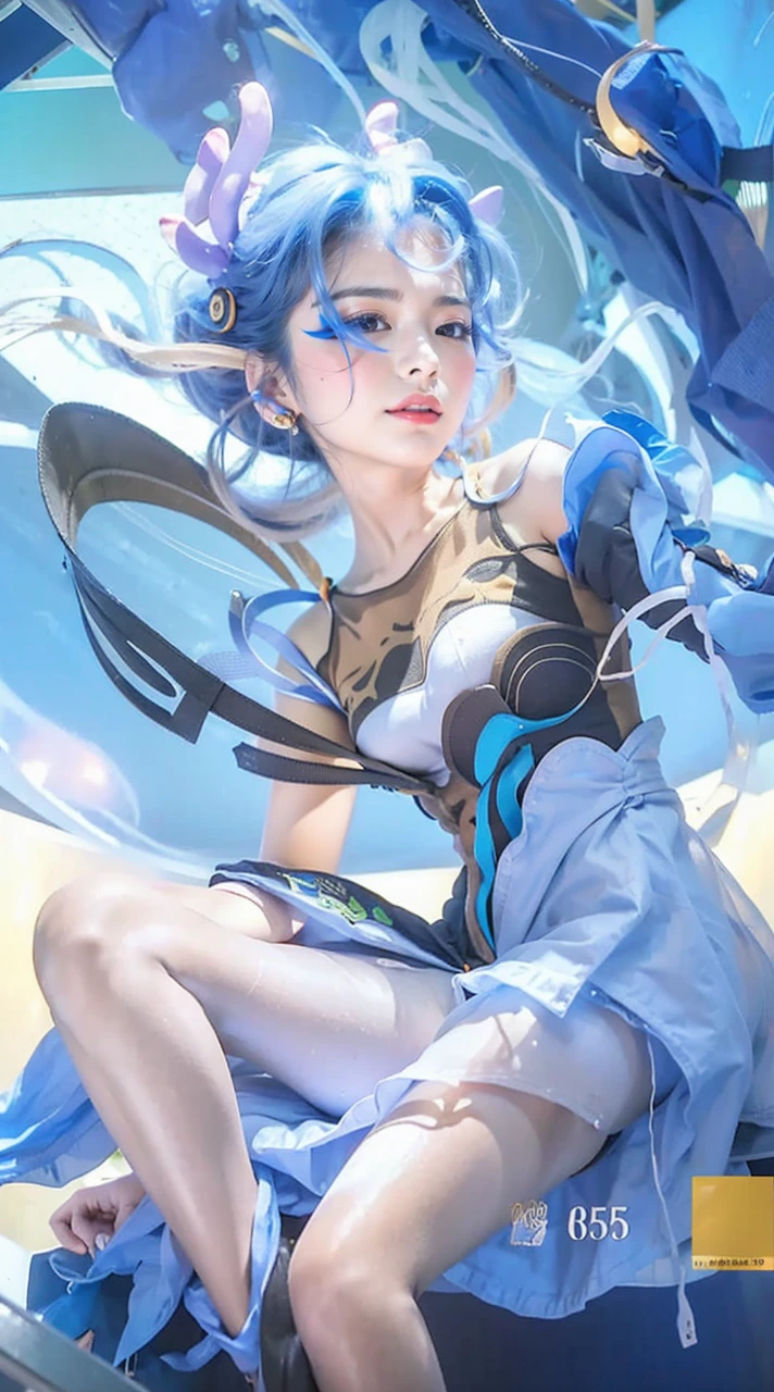 ulzzang-6500-v1.1, (raw photo:1.2), (photorealistic:1.4), beautiful detailed girl, very detailed eyes and face, beautiful detailed eyes, ridiculous, incredibly ridiculous, huge file size, super detailed, high resolution, very detailed, best quality, masterpiece, kemomimi, ((Japanese girls' high school uniform)), illustration, very detailed, CG, unified, 8k wallpaper, amazing, Fine details, masterpiece, best quality, very detailed CG uniform 8k wallpaper, light on face, cinematic lighting, 1girl, 16 years old, ((no panties)), ((dynamic pose))), (camel toe), (half), (pantyhose), (knee-bending leg sitting))