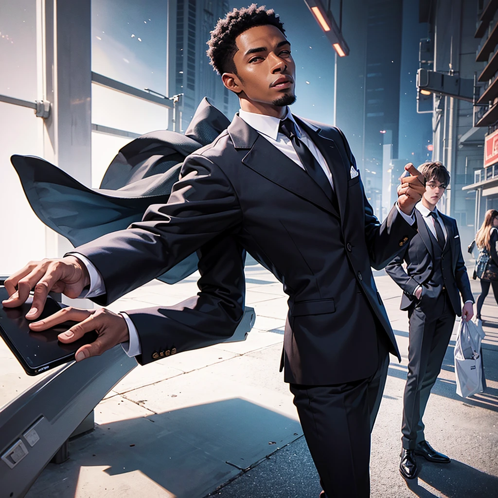 Black man in suit