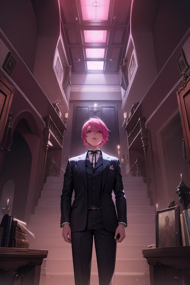 .Novela de MONSTER SCHOOL . Millie Rose, [, Sanchez, Ruskin, Norcross, Director. Secret Tunnel, automaton, Mad Old Scientist, White people. Mystery of the novel、Pink hair