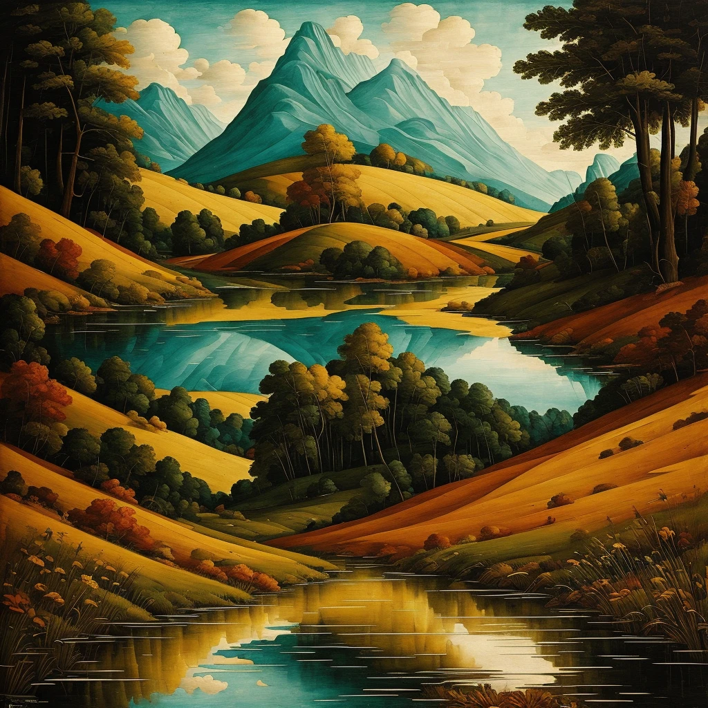 Create an abstract image in the style of old paintings with details in the shadows, realist Leonardo da Vince,