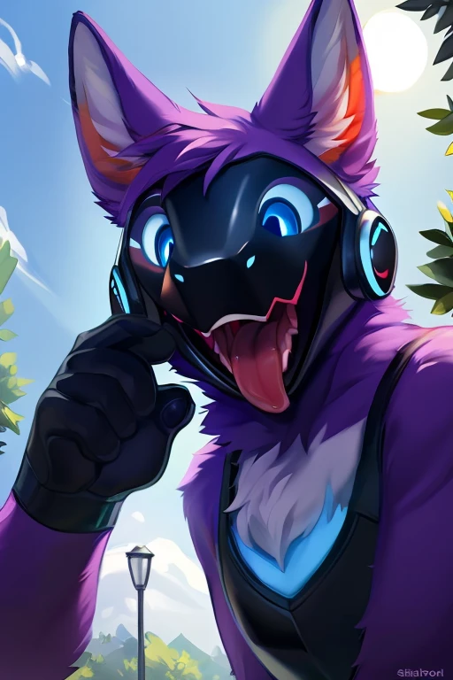 ,(((macro in size, super wide open mouth, vore, tongue out, mouth wide open, purple fur light blue eyes and mouth for body protogen with a black chest plate with his mouth wide open and macro vore , vore, mouth wide open))) , looking at viewer , big chest , day, , sensual, detailed, uploaded to e621, beautiful and detailed portrait of an anthropomorphic , (((male))) uploaded to e621, zaush, foxovh, movie lighting, thicc, alone, detailed, 8k res, hires, detailed eyes, good anatomy, good perspective, towards viewer, by bebebebebe, by sicklyhypnos, by gerkk, by orf, nice hands, perfect hands, happy, romantic, ray tracing lighting, rtx on, By Bebebebebe, by SpiritD, by KOBITOWANI, best quality, masterpiece, perfect anatomy, detailed picture)), 1femboy,