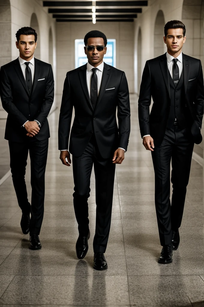 Three men in black suits