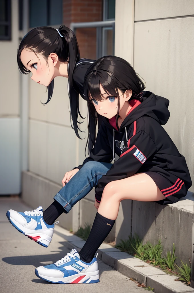 sneakers, 1girl
