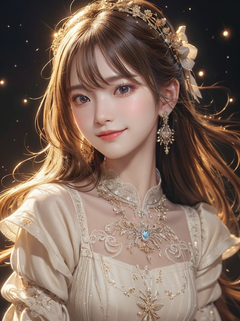 ((Highest quality)),(Ultra-high resolution),(Very detailed),(Detailed Description),((The best CG)),(masterpiece),Ultra-detailed art, semi-long、A gentle smile、