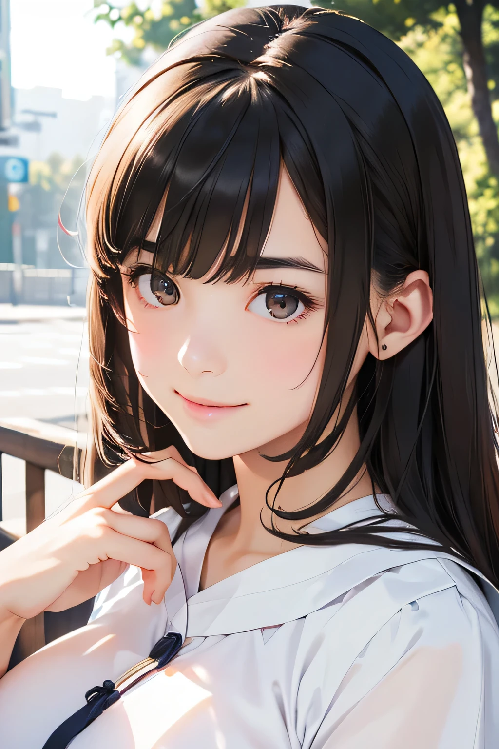 Highest quality、High resolution、Detailed Background、(Beautiful face in every detail:1.4)、Anatomically correct、Normal number of fingers、(Detailed facial expressions)、(Detailed eyes:1.2)、Teenage beauty、(Highly detailed face:1.4)、(Huge breasts:1.2)、Perfect body line、cute hair color、cute hairstyle、well-groomed eyebrows、Sunny outdoors、smile、A fun atmosphere、Cute gestures、(Two girls from A fun atmosphere:1.5)、A cute sleeveless dress made of sheer material、cute