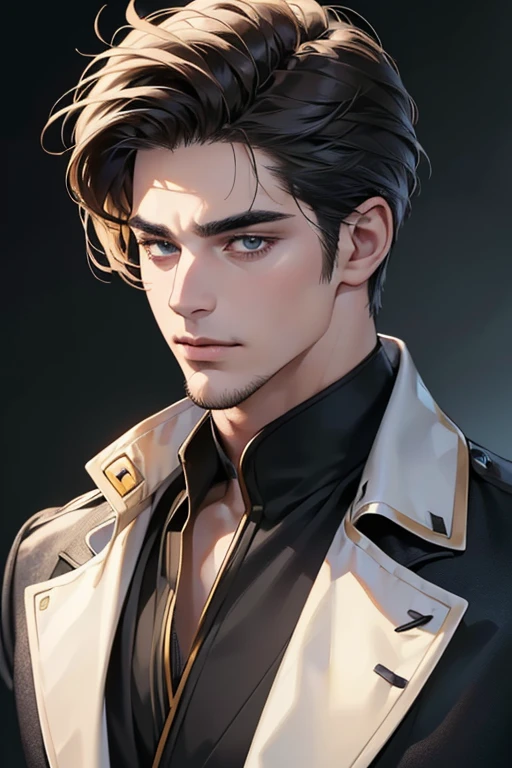 (best quality,4k,8k,highres,masterpiece:1.2),ultra-detailed,(realistic,photorealistic,photo-realistic:1.37),30 year old man,3 day beard,handsome anime,portraits,strong,masculine,dark hair,sharp jawline,mesmerizing eyes,perfectly styled hair,cool anime outfit,confident expression,vibrant colors,dynamic lighting