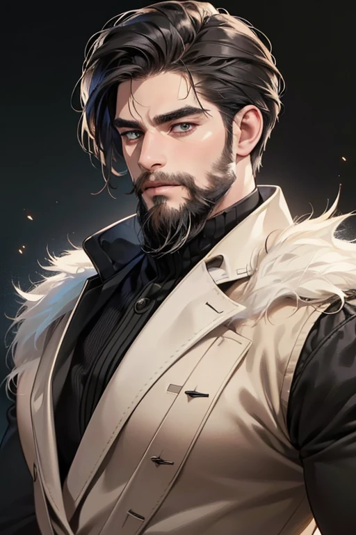 (best quality,4k,8k,highres,masterpiece:1.2),ultra-detailed,(realistic,photorealistic,photo-realistic:1.37),30 year old man,3 day beard,handsome anime,portraits,strong,masculine,dark hair,sharp jawline,mesmerizing eyes,perfectly styled hair,cool anime outfit,confident expression,vibrant colors,dynamic lighting