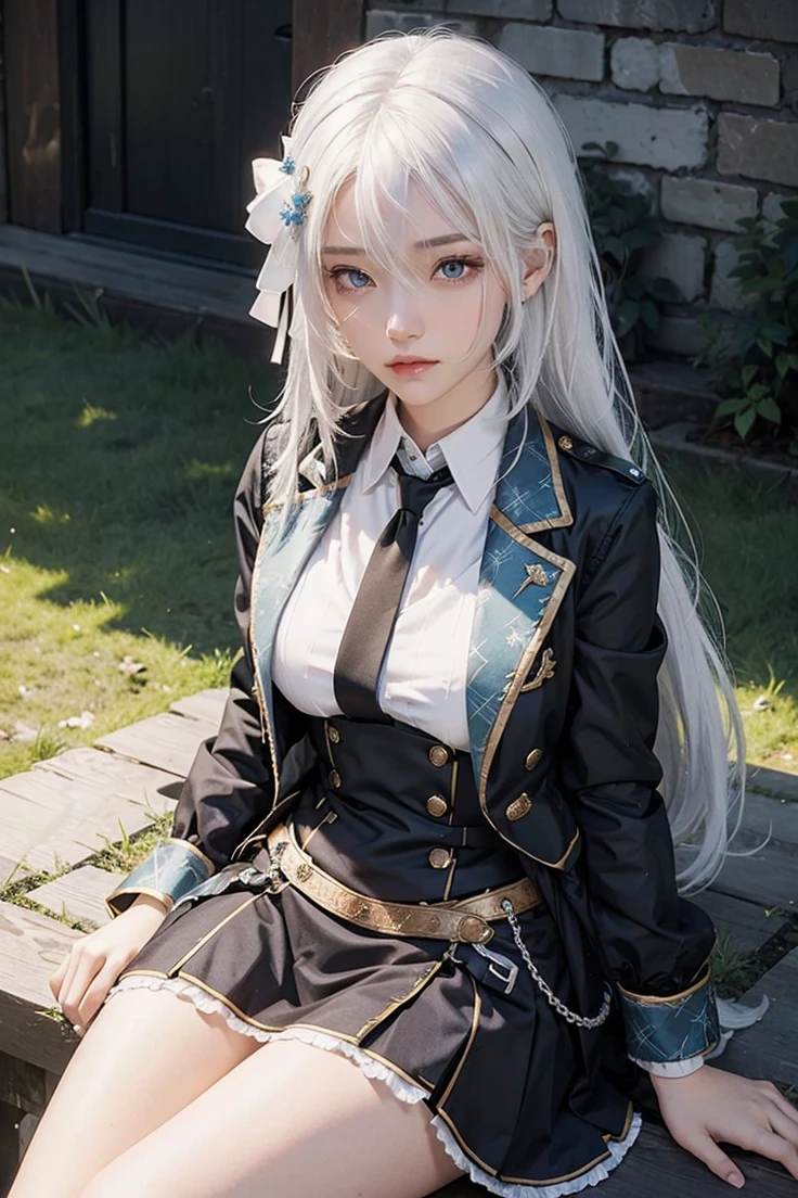1girl, fianna, white hair, realistic