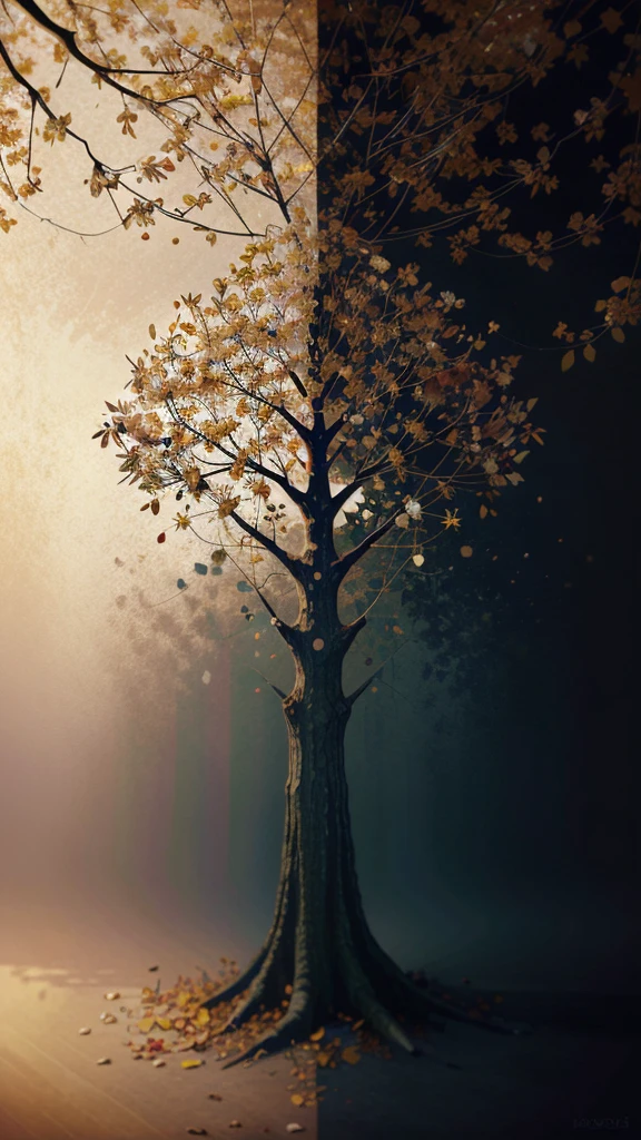 circular tree,four seasons,spring,summer,autumn,winter,leaves,roots,branches,trunk,ornate border,decorative,digital illustration,artwork,movement,time,swirling background,dark background,vibrant colors,natural,life cycle,growth,change,nature,life,peace,harmony,spirituality,symbolism,digital art,illustration,painting,graphic design,art,design,digital media,online art,visual art,fine art,fantasy