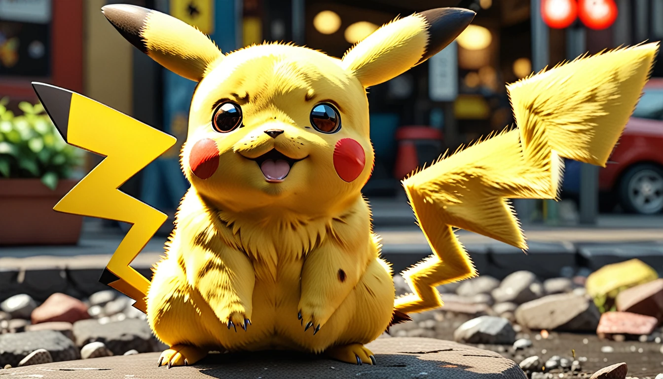 Pikachu at the real world, real Life, photo realistic, hyper detailed, HD, octane render