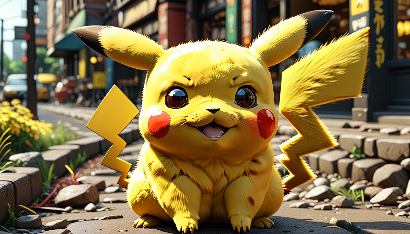 Pikachu at the real world, real Life, photo realistic, hyper detailed, HD, octane render