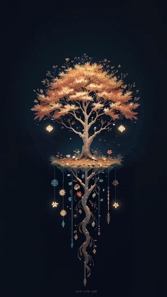 circular tree,four seasons,spring,summer,autumn,winter,leaves,roots,branches,trunk,ornate border,decorative,digital illustration,artwork,movement,time,swirling background,dark background,vibrant colors,natural,life cycle,growth,change,nature,life,peace,harmony,spirituality,symbolism,digital art,illustration,painting,graphic design,art,design,digital media,online art,visual art,fine art,fantasy