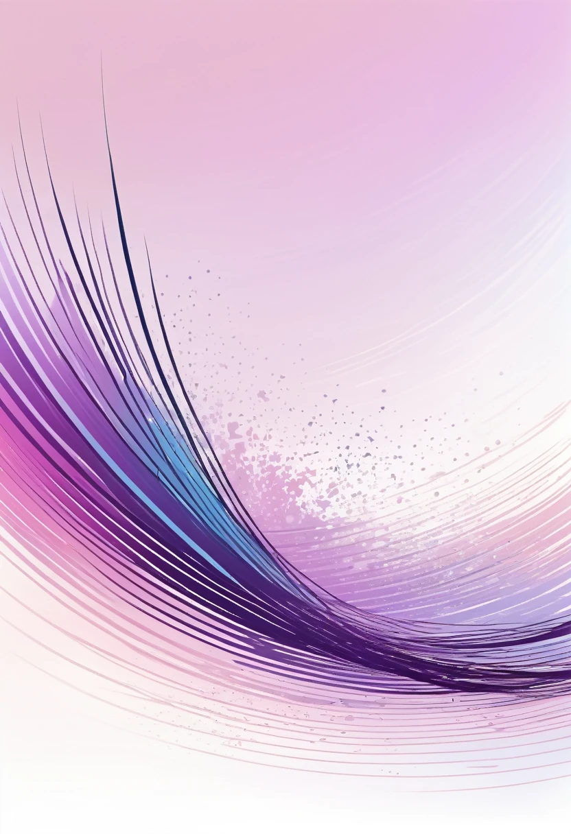a digital drawing of an abstract composition in purple and pink, with elements that ABSTRACT LINES, creating a harmonious visual experience. The background is a gradient from light to dark shades of violet and blue, adding depth and contrast to the artwork. There's also some white space at the top for text or a title, and subtle brush strokes throughout the painting give it a hand-drawn feel. This piece seems designed as a wallpaper or cover design.