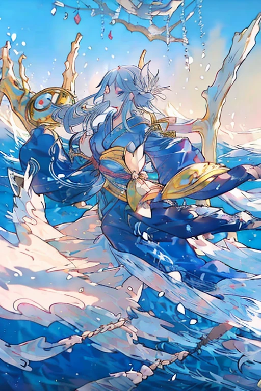 seriously, troubadour, have a lute, on the sea, play the lute, sing the requiem, wear the kimono
