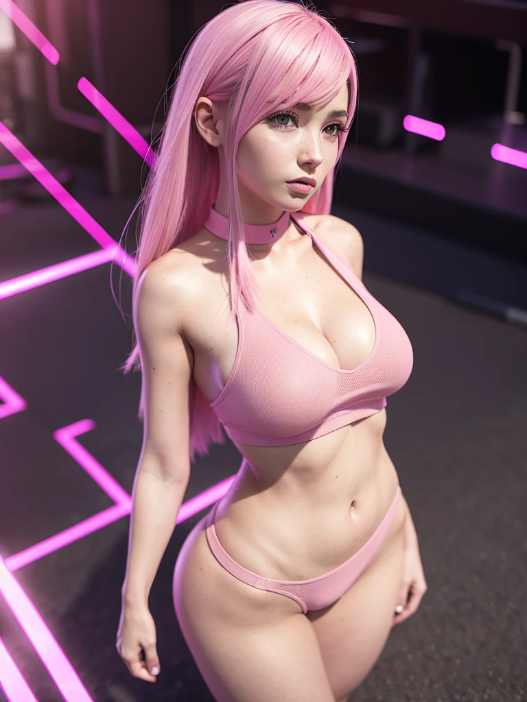 xyzseraphine, 1 girl, 3D rendering, pink hair, Trendy clothes, Headshots with vagina showing