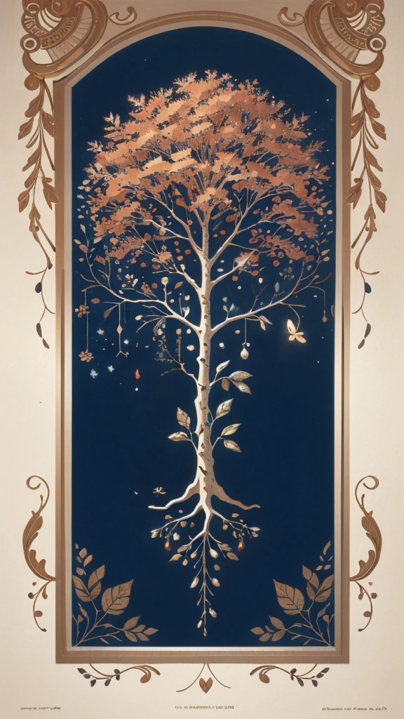 circular tree,four seasons,spring,summer,autumn,winter,leaves,roots,branches,trunk,ornate border,decorative,digital illustration,artwork,movement,time,swirling background,dark background,vibrant colors,natural,life cycle,growth,change,nature,life,peace,harmony,spirituality,symbolism,digital art,illustration,painting,graphic design,art,design,digital media,online art,visual art,fine art,fantasy