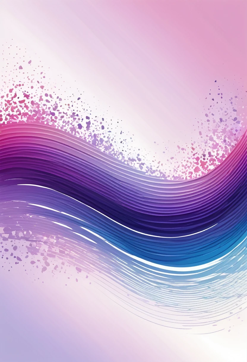 a digital drawing of an abstract composition in purple and pink, creating a harmonious visual experience. The background is a gradient from light to dark shades of violet and blue, adding depth and contrast to the artwork. There's also some white space at the top for text or a title, and subtle brush strokes throughout the painting give it a hand-drawn feel. This piece seems designed as a wallpaper or cover design.