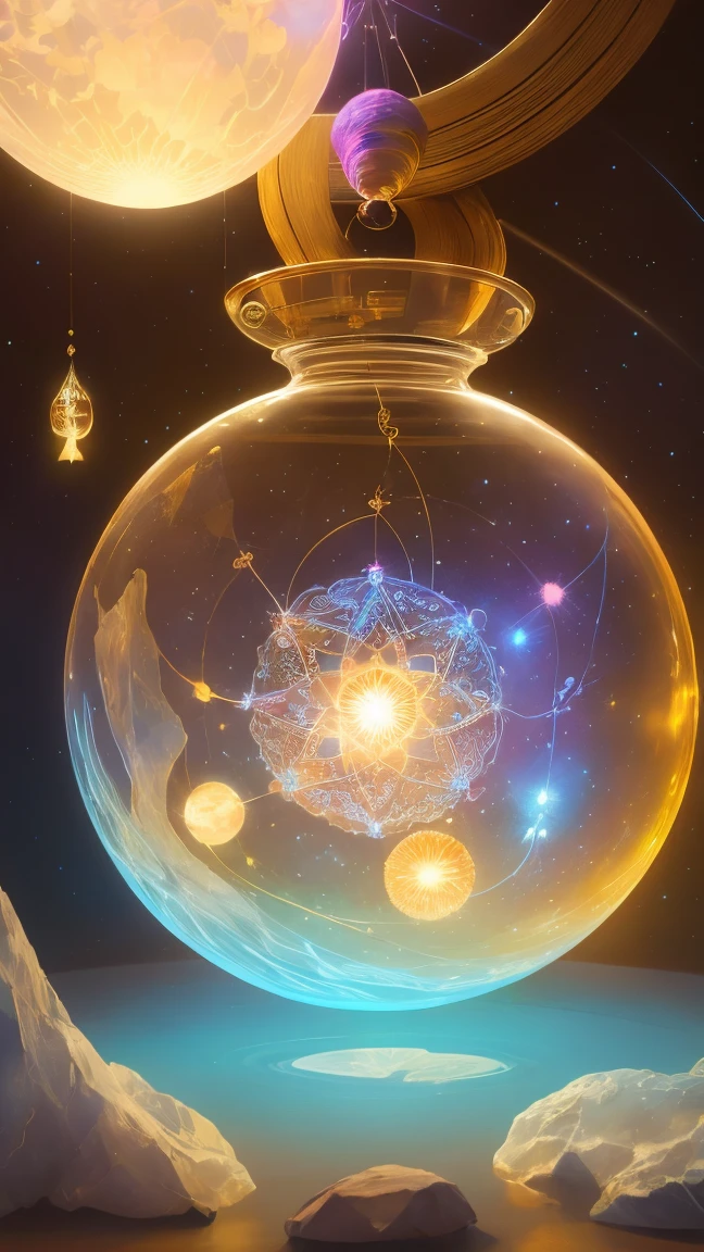 light tone,Bright tones,Crystal colorful flowers, magic, dream Catcher, universe , space, floating, moonlight, magic kanote gold crystal pot,,Current Ions,Sun, moon and stars,galaxy,moon,Buddha's light,dharma,Staff,magnificent,atmosphere,Sea,Majestic,light tone