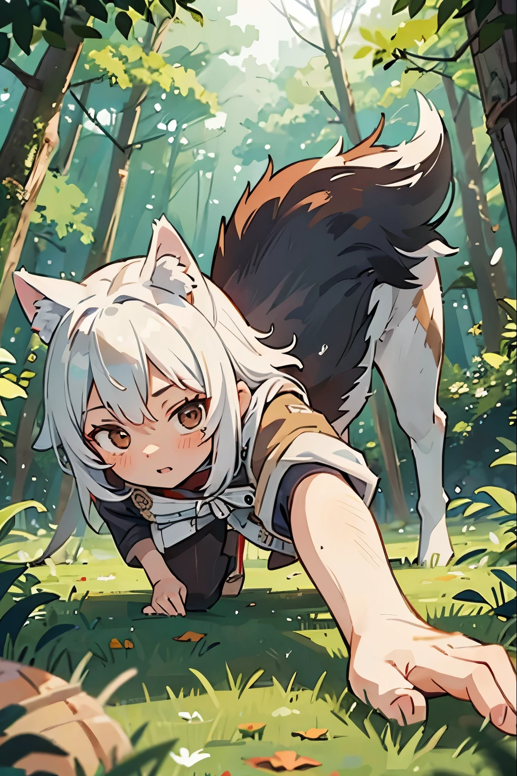 in woods、One Wolf、Aiming for prey