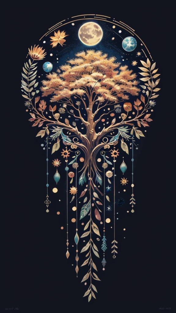 circular tree,four seasons,spring,summer,autumn,winter,leaves,roots,branches,trunk,ornate border,decorative,digital illustration,artwork,movement,time,swirling background,dark background,vibrant colors,natural,life cycle,growth,change,nature,life,peace,harmony,spirituality,symbolism,digital art,illustration,painting,graphic design,art,design,digital media,online art,visual art,fine art,fantasy