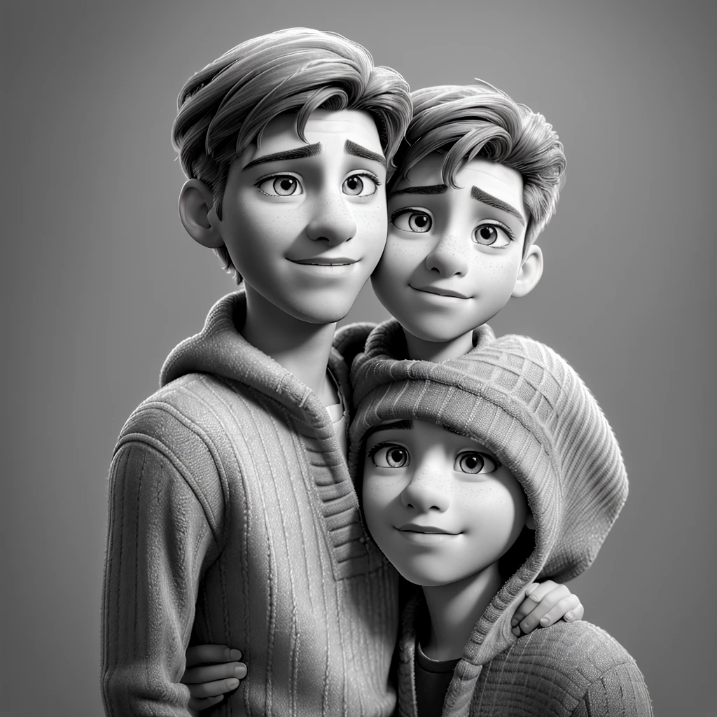 a father and son, extremely detailed eyes and face, beautiful detailed eyes, beautiful detailed lips, long eyelashes, warm embrace, tender moment, soft lighting, intimate portrait, emotive, emotional, deep affection, loving relationship, family bond, pencil sketch style, charcoal sketch, ink wash, traditional art medium, dynamic composition, chiaroscuro lighting, muted color palette, subtle textures, (best quality,4k,8k,highres,masterpiece:1.2),ultra-detailed,(realistic,photorealistic,photo-realistic:1.37)