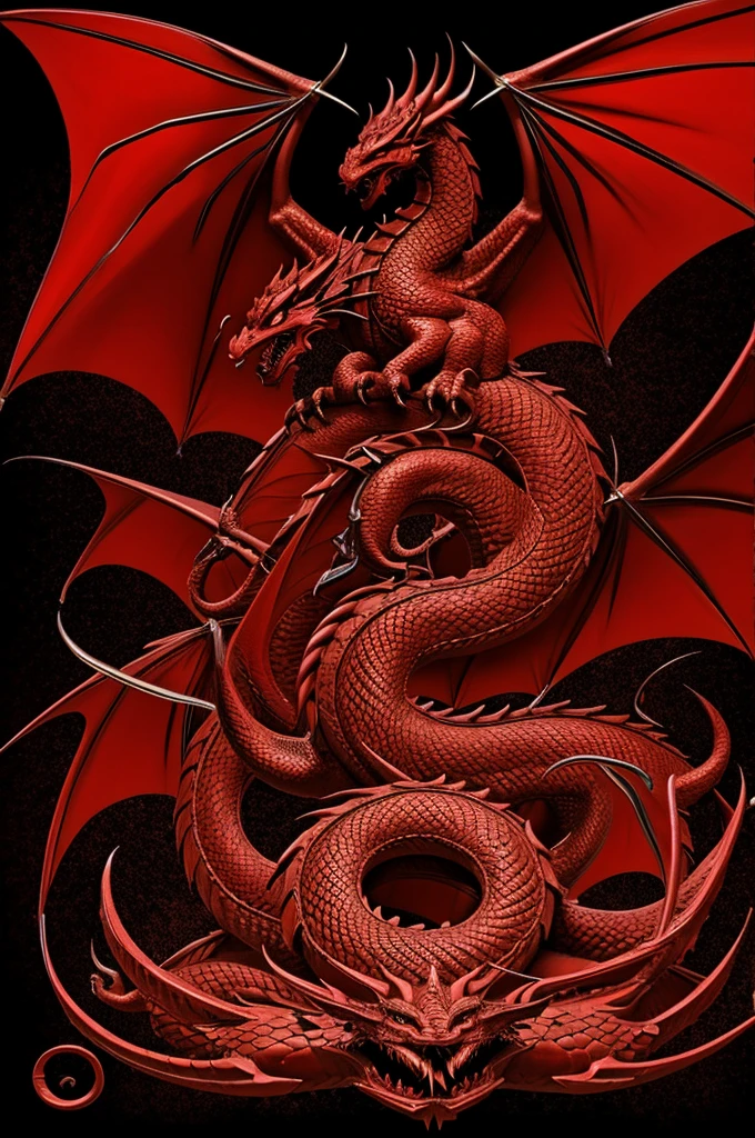 red dragon with seven heads