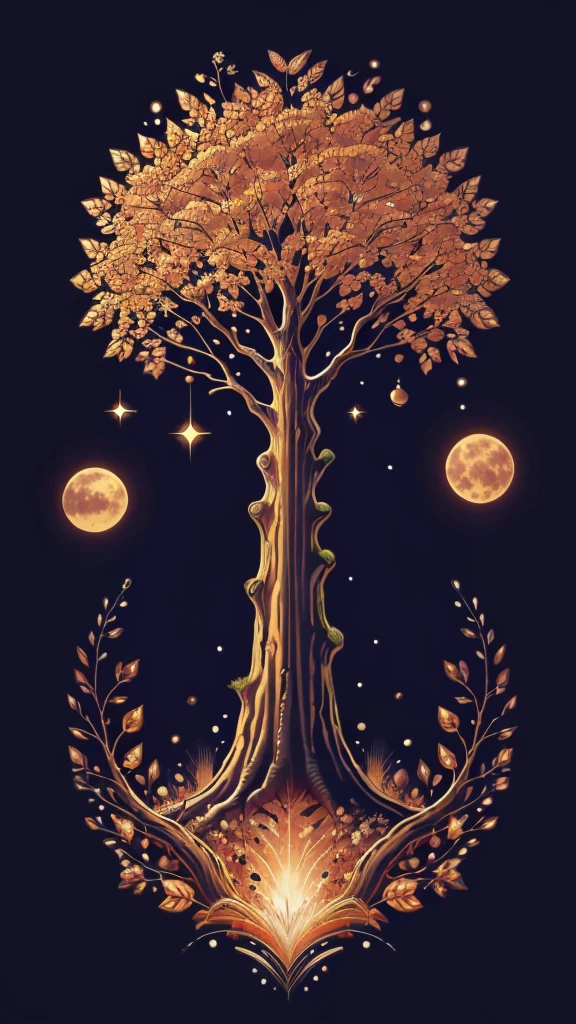 circular tree,four seasons,spring,summer,autumn,winter,leaves,roots,branches,trunk,ornate border,decorative,digital illustration,artwork,movement,time,swirling background,dark background,vibrant colors,natural,life cycle,growth,change,nature,life,peace,harmony,spirituality,symbolism,digital art,illustration,painting,graphic design,art,design,digital media,online art,visual art,fine art,fantasy