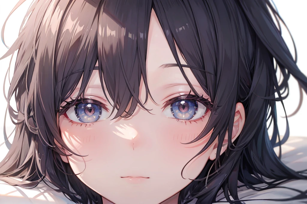 drk1,Lying down,Face close up,Viewer's perspective,Blushing,Open Mouth Smile