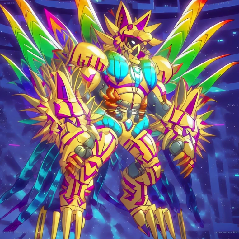 (masterpiece. official art. 8k. best quality. detailed full body. full body.)

(situation 1 : dominating The Phoenix Wolf. The Phoenix Wolf is over 1000 meters long. focus GIANT mechanical Muscular The Phoenix Wolf is trampling the car. Looking down.)

(situation 2 :smoke and flames rising from the destruction in the city)

(Additional details 1: Wearing golden Armor. Cape. Helmet. real texture material. whole body shines like metal. emphasizes the muscles. suit fully made of metal. Robotic suit. no face.).

(Additional details 1.5: The arms are golden. The lower half of the body is golden. The wolf-shaped helmet has sharp fangs. The whole body is golden. The chest area is also golden. There is a ring above the head.).

(Additional details 2: Detailed head. Detailed Body. Detailed abs. gigantic muscles. HYPER MUSCLES. Gigachad Muscular. big muscle. pecs. triceps. traps. unusually developed muscular body. body full of huge muscles. showing off muscles. pectorales enormes. Exaggeratedly huge muscles. huge muscles. long legs.).

(Additional details 3: Spread wings. It has wings. The claws are sharp. Sharp teeth.). He is laughing defiantly. The claws are sharp. Sharp teeth.). 

(Additional details 3.5 : nj5furry,  He is laughing defiantly. medieval armor.). 

(Additional details 4: golden dick, golden cock, golden hyper penis. hyper golden penis. big penis)

Armored Flazzard