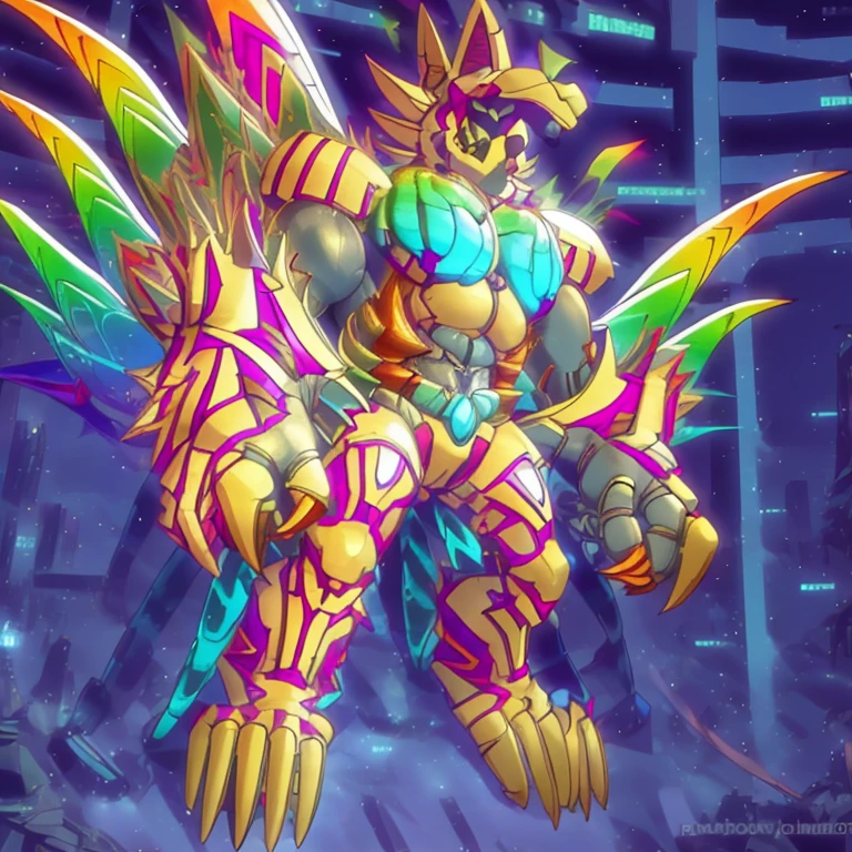 (masterpiece. official art. 8k. best quality. detailed full body. full body.)
(situation 1 : dominating The Phoenix Wolf. The Phoenix Wolf is over 1000 meters long. focus GIANT mechanical Muscular The Phoenix Wolf is trampling the car. Looking down.)
(situation 2 :smoke and flames rising from the destruction in the city)
(Additional details 1: Wearing golden Armor. Cape. Helmet. real texture material. whole body shines like metal. emphasizes the muscles. suit fully made of metal. Robotic suit. no face.).
(Additional details 1.5: The arms are golden. The lower half of the body is golden. The wolf-shaped helmet has sharp fangs. The whole body is golden. The chest area is also golden. There is a ring above the head.).
(Additional details 2: Detailed head. Detailed Body. Detailed abs. gigantic muscles. HYPER MUSCLES. Gigachad Muscular. big muscle. pecs. triceps. traps. unusually developed muscular body. body full of huge muscles. showing off muscles. pectorales enormes. Exaggeratedly huge muscles. huge muscles. long legs.).
(Additional details 3: Spread wings. It has wings. The claws are sharp. Sharp teeth.). He is laughing defiantly. The claws are sharp. Sharp teeth.).
(Additional details 3.5 : nj5furry, He is laughing defiantly. medieval armor.).
(Additional details 4: golden dick, golden cock, golden hyper penis. hyper golden penis. big penis)
Armored Flazzard