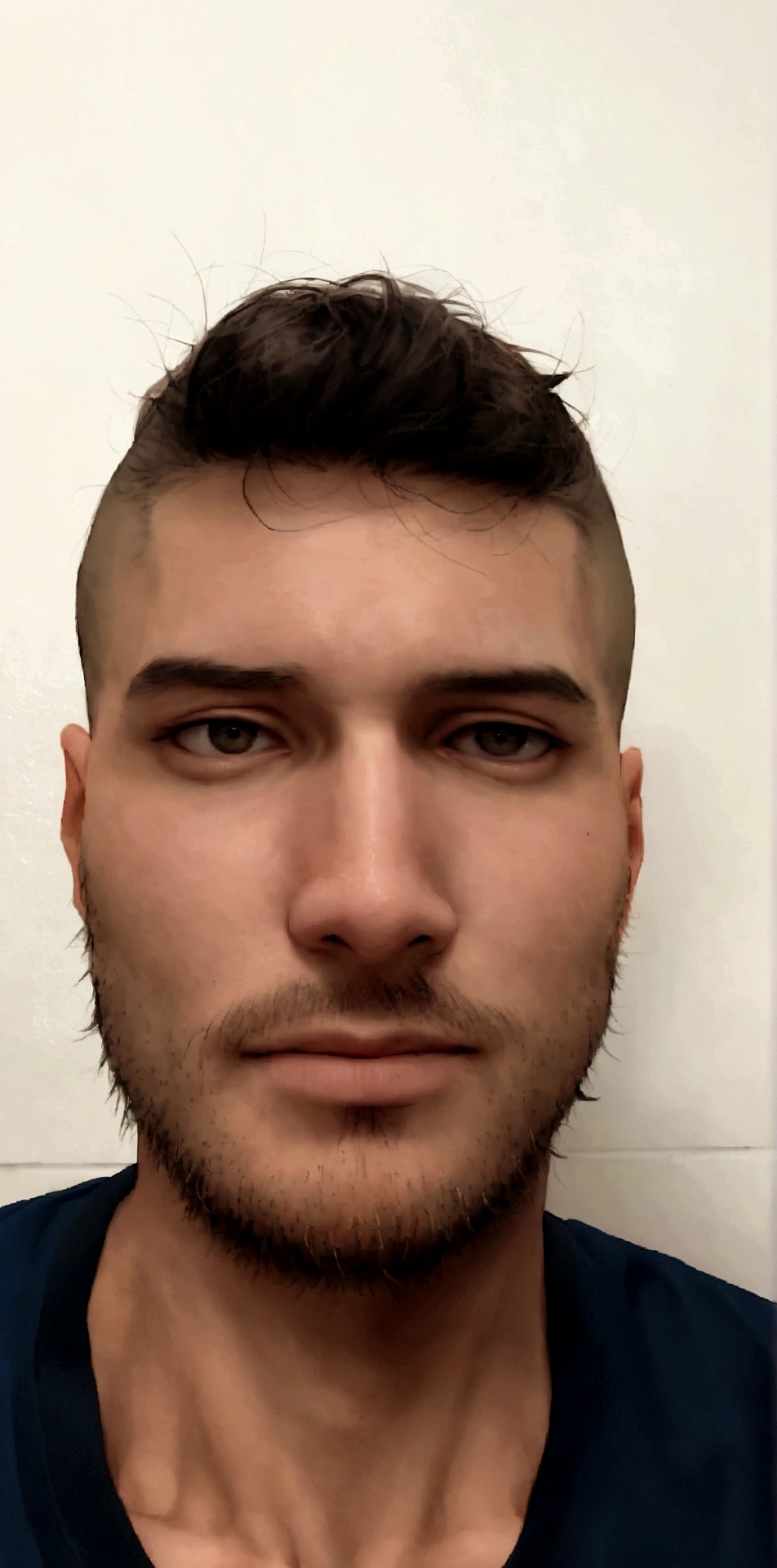 arafed man with a beard and a blue shirt, 2 , 2 8 years oldbble, 3 2 years old, 2 7 yearsears old, 2 4 yooking straight 3 6 years old,d man, (38 years old), frontal picture, looht into camera