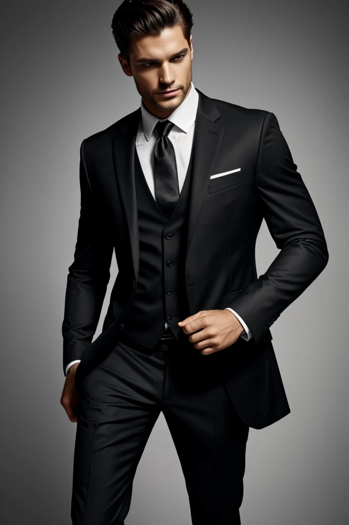 man in black suit