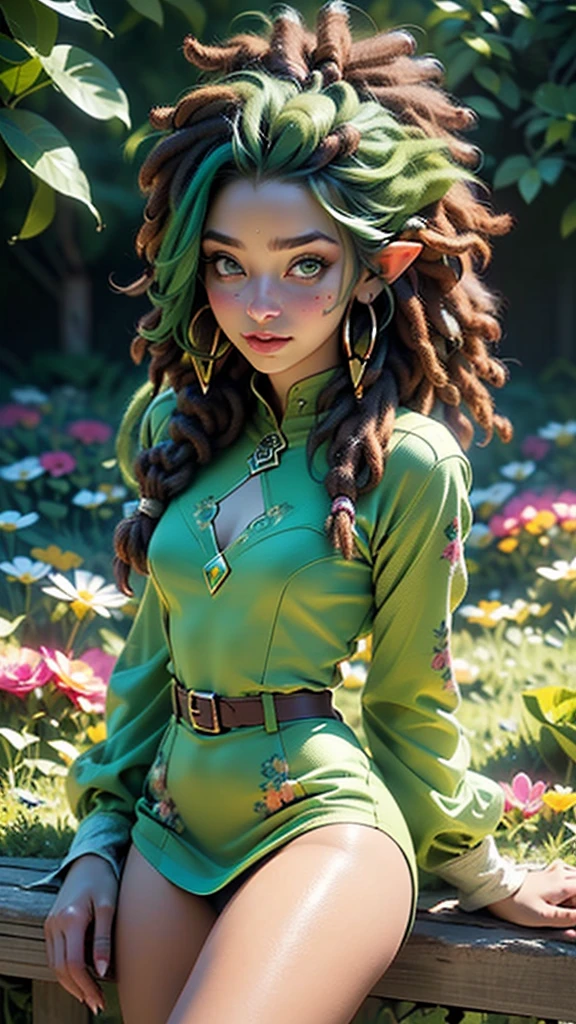 cute  elf,(((little ,tiny little body,little))),(((6 years old))),((anime elf  with extremely cute and beautiful green hair)), (((elf))), (((elf ears))),

(((flat chest))),((((green hair:1.35,messy green hair,braided green hair, (dreadlocks green hair:1.5),colored inner hair,hair over eyes,ear breathing)))),(((green_eyes:1.3))),intricate eyes,beautiful detailed eyes,symmetrical eyes,big eyes:1.5,(((lustrous skin:1.5,bright skin: 1.5,skin tanned,shiny skin,very shiny skin,shiny body,plastic glitter skin,exaggerated shiny skin,illuminated skin))),(detailed body,(detailed face)),

cute,slutty,erotic,daring,(nsfw),

((creepers on his body:1.3)),revealing clothing,show skin,(((Sexy green fur coat, green fur coat outfit, wearing a green fur coat:1.3,green winter coat))), ((visible thong straps)),((underpants strap)),(green clothes,semi-naked,with little green clothing),(((leaves and flowers on her clothes:1.2,leaves on her clothes:1.2, flowers on her clothes:1.2,leaves and flowers on her hair:1.5))),(((intricate outfit,intricate clothes,embroidered outfit,ornate outfit))),

(dynamic pose:1.0),embarrassed,(centered,scale to fit dimensions,Rule of thirds),

((snowy pine forest)),winter,scenery:1.25,((intricate scenery)),((snow forest background)),

(Glossy winter ornaments),highres,sharp focus,(ultra detailed,extremely detailed),(photorealistic artwork:1.37),(extremely detailed CG unity 8k wallpaper),(((vibrant colors,vibrant theme))),(intricate),(masterpiece),(best quality),artistic photography,(photography taken by sldr),(intricate background),perfect rendered face,perfect face details,realistic face,photo realistic,analog style,((intricate detail)),(((realism))),
