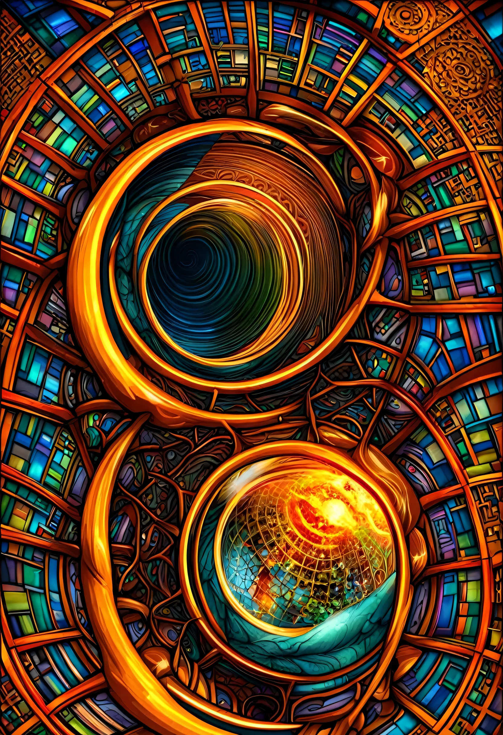 The flame burns in a circle, fiery, Icon with fire halo, Ring of Fire, balls of fire, party, Orange flame in the background, mtu, Fire type, (firey), Black fireball, Farenado, Flame Hell, hell, fire theme, firey, Hellfire, hell, flashy, melted glass ball image,There is scenery inside, Detailed digital 3D artwork, tree of life inside the ball, Highly Detailed 4K Digital Art, Advanced digital art, stylized digital art, highly detailed digital painting, glass orbs, highly detailed digital painting, Advanced digital art, 3d rendering beep sound, 8k impression art