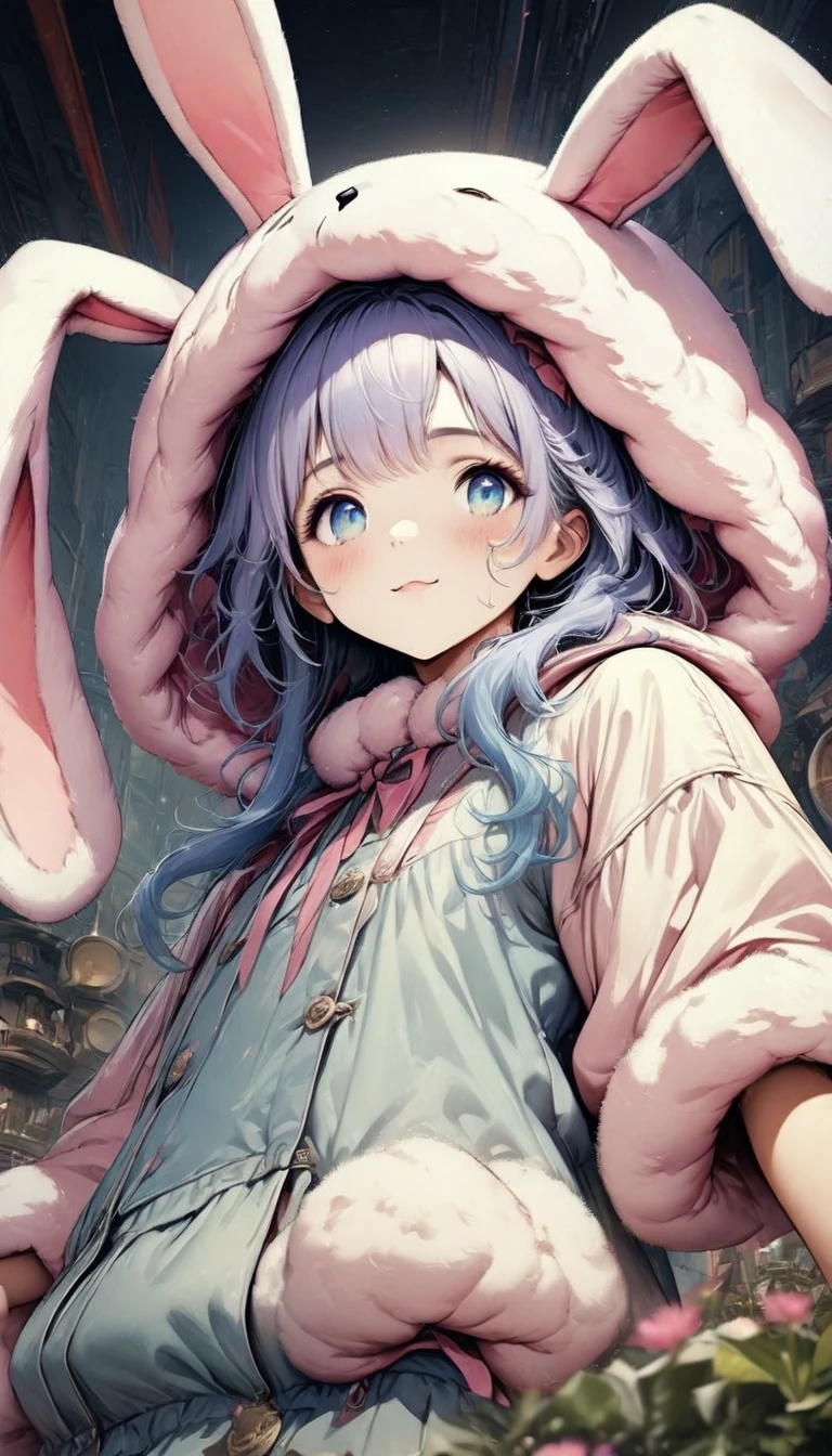 Ultra-realistic CG K ,((premium、8k、32k、Masterpiece:1.3)), (superfine illustration)、(súper high resolution), (((adult body))),whole body, plano general ,extremely detailed and beautiful eyes, a woman dressed in a fluffy rabbit costume with big bunny ears, tiro de whole body, wide angle, nice expression and , professional portrait, 8K hyper detailed, high resolution, detailed facial features, Detailed clothing, soft lighting, capricious, elegant, pastel colors, adorable, High Definition.