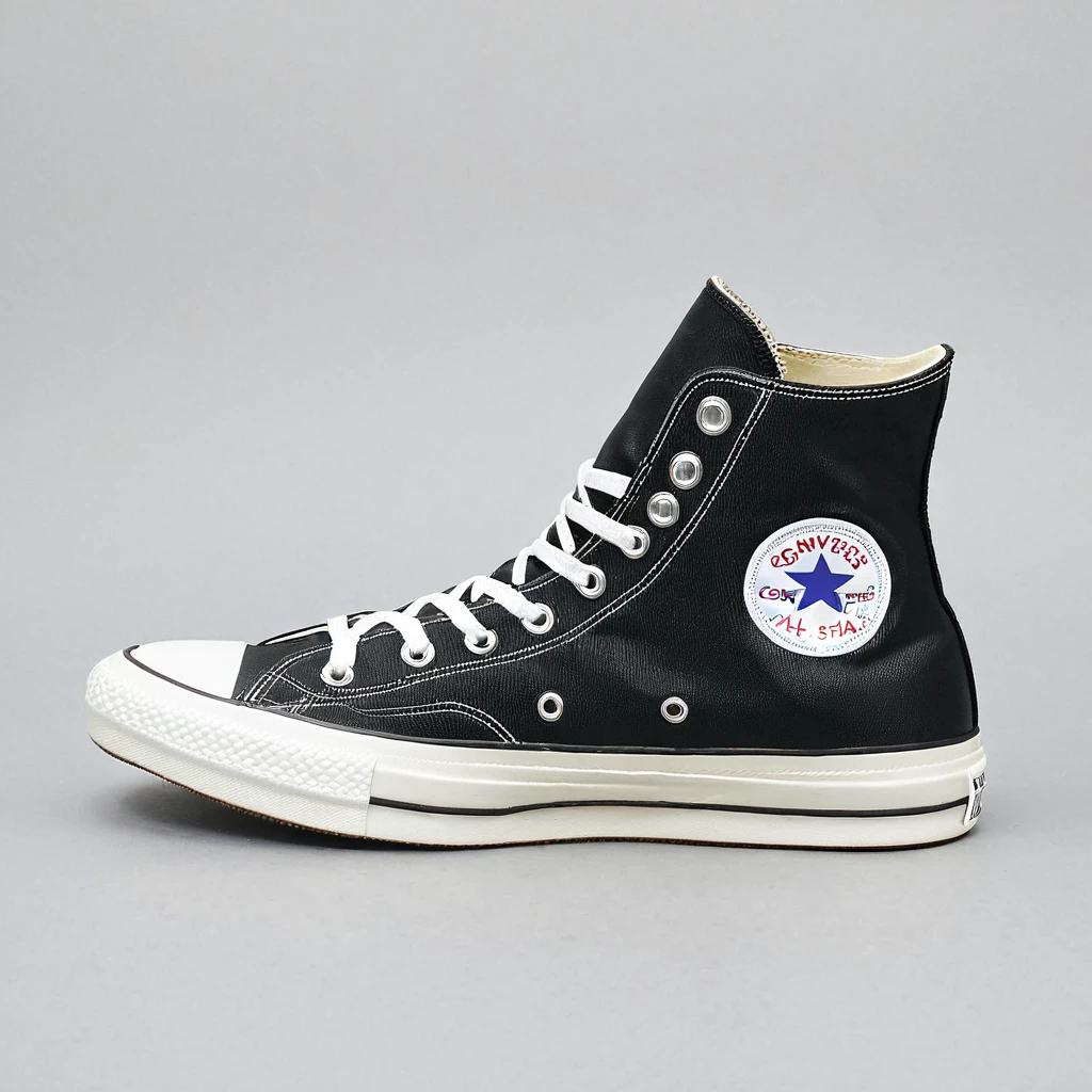 converse all star high top sneaker in black and white, f / 2 0, 9 0 - s, converse, beige, 9 0's, 90's, mid view, 2020, 2 0 2 0, above side view, 2021, 2 0 2 1, metallic reflective, 2022, 2 0 2 2