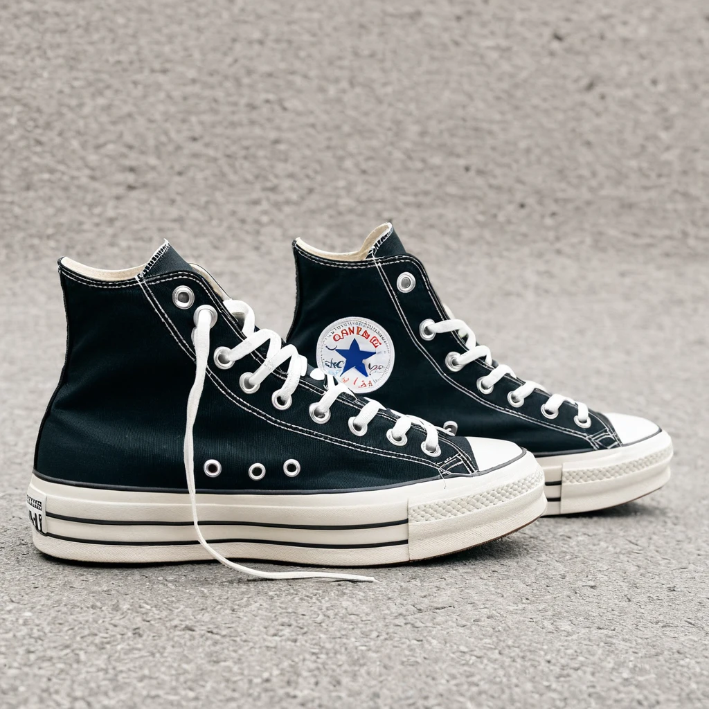 converse all star high top sneaker in black and white, a photo by Arthur Sarkissian, tumblr, sōsaku made, f / 2 0, 9 0 - s, converse, beige, 9 0's, 90's, mid view, 2020, 2 0 2 0, above side view, 2 0 2 1