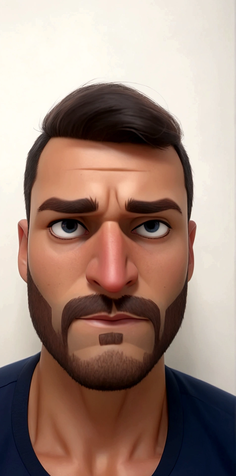 arafed man with a beard and a blue shirt, 2 9 years old, 2 8 years old, short stubble, 3 2 years old, 2 7 years old, 2 3 years old, 2 4 years old, looking straight to camera, 3 6 years old, 30 year old man, (38 years old), frontal picture, looking straight into camera