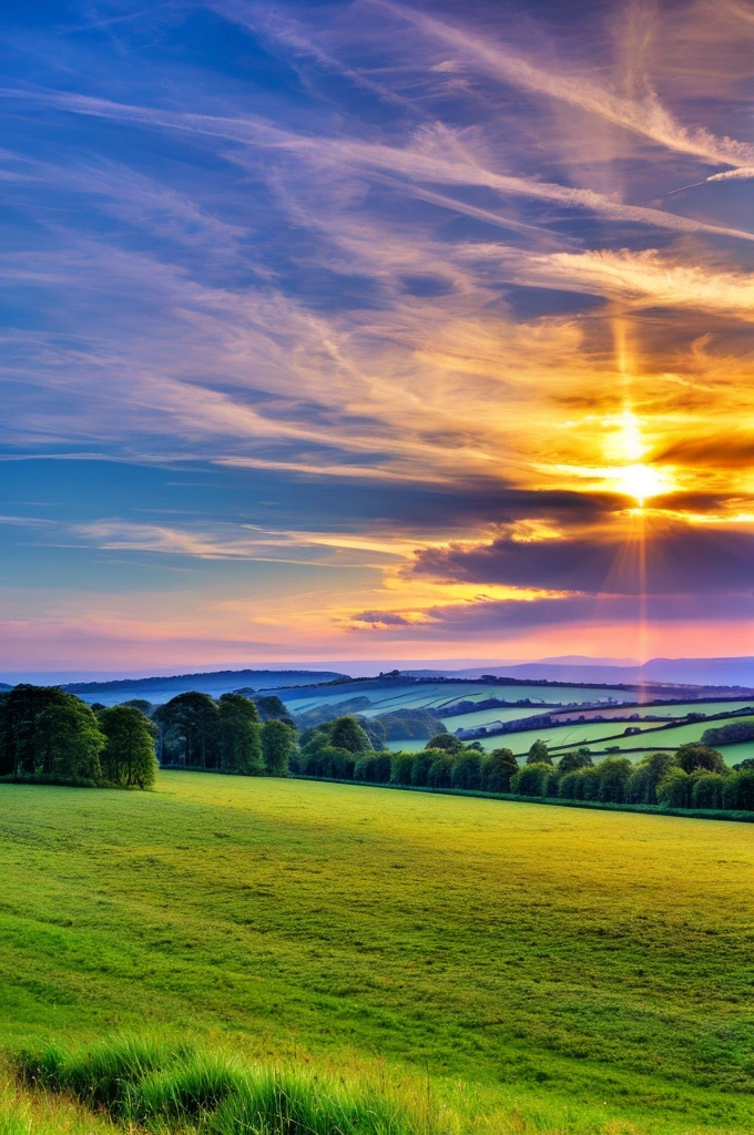 Original landscape,Sky and clouds,Tyndall effect,A country road,Colorful hot air balloon,Tyndall effect,Tyndall effect,High quality desktop wallpaper, Verdant forest, Detailed field properties, Beautiful English countryside, Stunning scenery, Rolling Hills, Landscape Wallpaper, Lush countryside, Green forests, Stunning scenery, Green fields in the background, High quality wallpaper, Beautiful wallpapers,Ultra high quality,Ultra HD,Ultra-high resolution