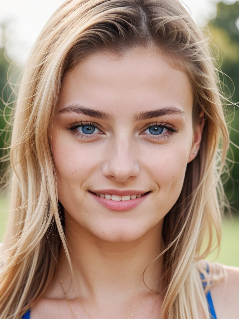 professional, (8K photo:1,1), (Focus:1,3), high detail, playful 18 year old Italian girl, (attractive young woman:1.3), (seductive:1.1), beautiful detailed face, blue eyes, blonde hair, (blushing:1.1), Beautiful young and athletic body, Beautiful breasts:1.2, face close up, light makeup, beautiful smile
