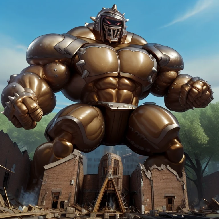 SOLO (masterpiece. official art. 8k. best quality. detailed full body. full body.)

(situation 1 : dominating Armored Flazzard. Armored Flazzard is over 1000 meters long. focus GIANT mechanical Muscular Armored Flazzard is trampling the city. Looking down. macro. stomp. Low-angle perspective. emphasizing the immense size.)

(situation 2 :smoke and flames rising from the destruction in the city)

(Additional details 1: real texture material. whole body shines like metal. emphasizes the muscles. suit fully made of metal.).

(Additional details 2: Detailed head. Detailed Body. Detailed abs. gigantic muscles. HYPER MUSCLES. Gigachad Muscular. big muscle. pecs. triceps. traps. unusually developed muscular body. body full of huge muscles. showing off muscles. pectorales enormes. Exaggeratedly huge muscles. huge muscles. long legs.).
