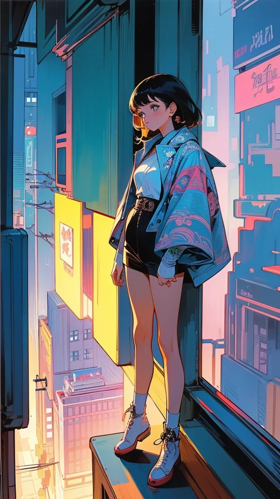 (80's, Retro), (Album cover), (masterpiece, highest quality, Intricate details), ,
girl, alone,
City scene, City of night, Tokyo, High Fashion,