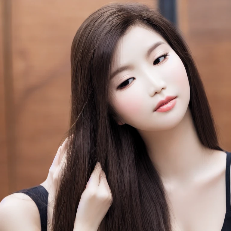 (best quality, masterpiece, realistic,nphotorealistic:1.37), (perfect body), beauty detailed face, beautiful black hair, perfect nose,