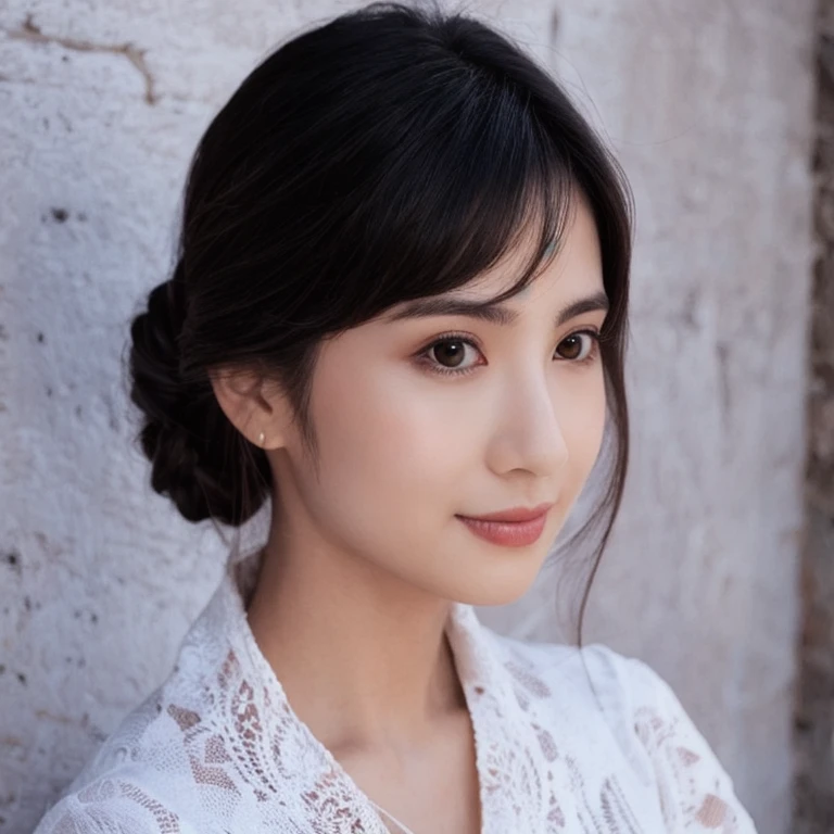 (best quality, masterpiece, realistic,nphotorealistic:1.37), (perfect body), beauty detailed face, beautiful black hair, perfect nose,