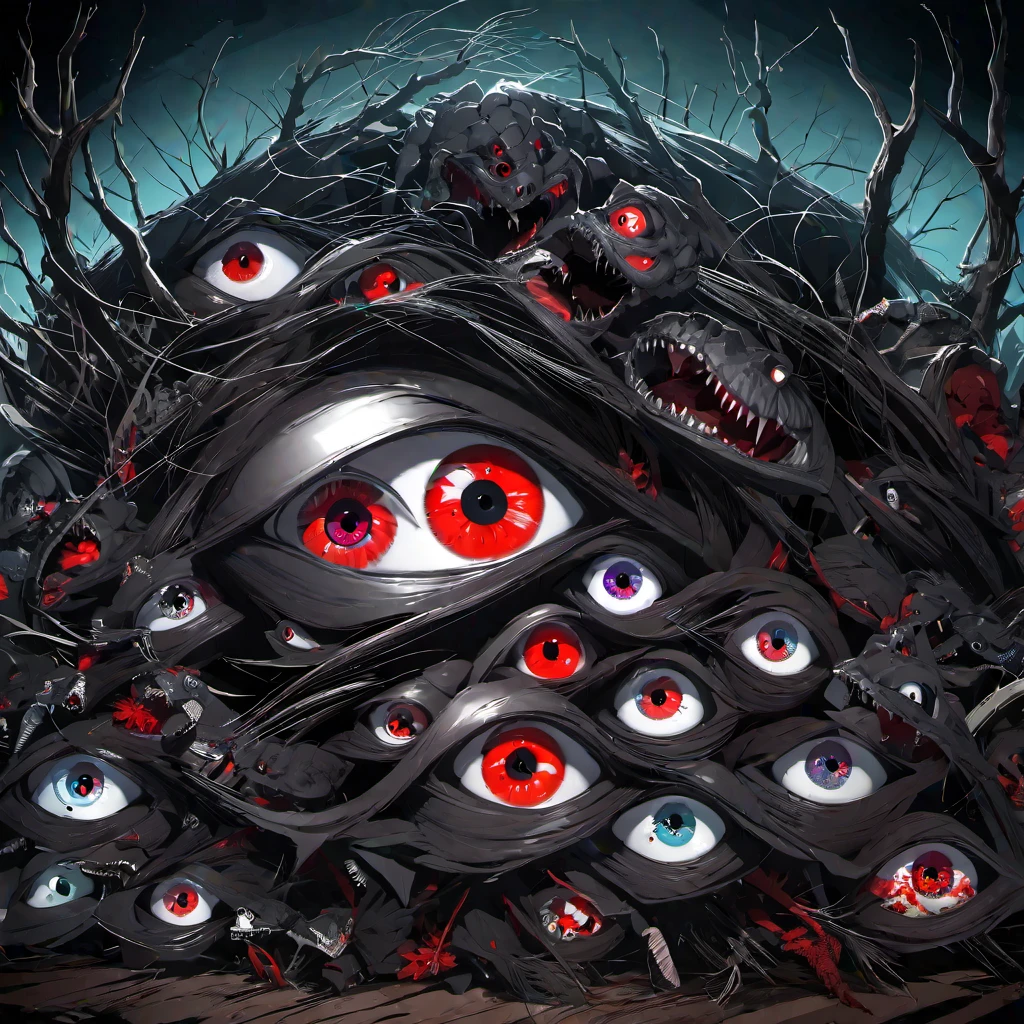 (masterpiece, best quality:1.2), Eyes, horror, monster