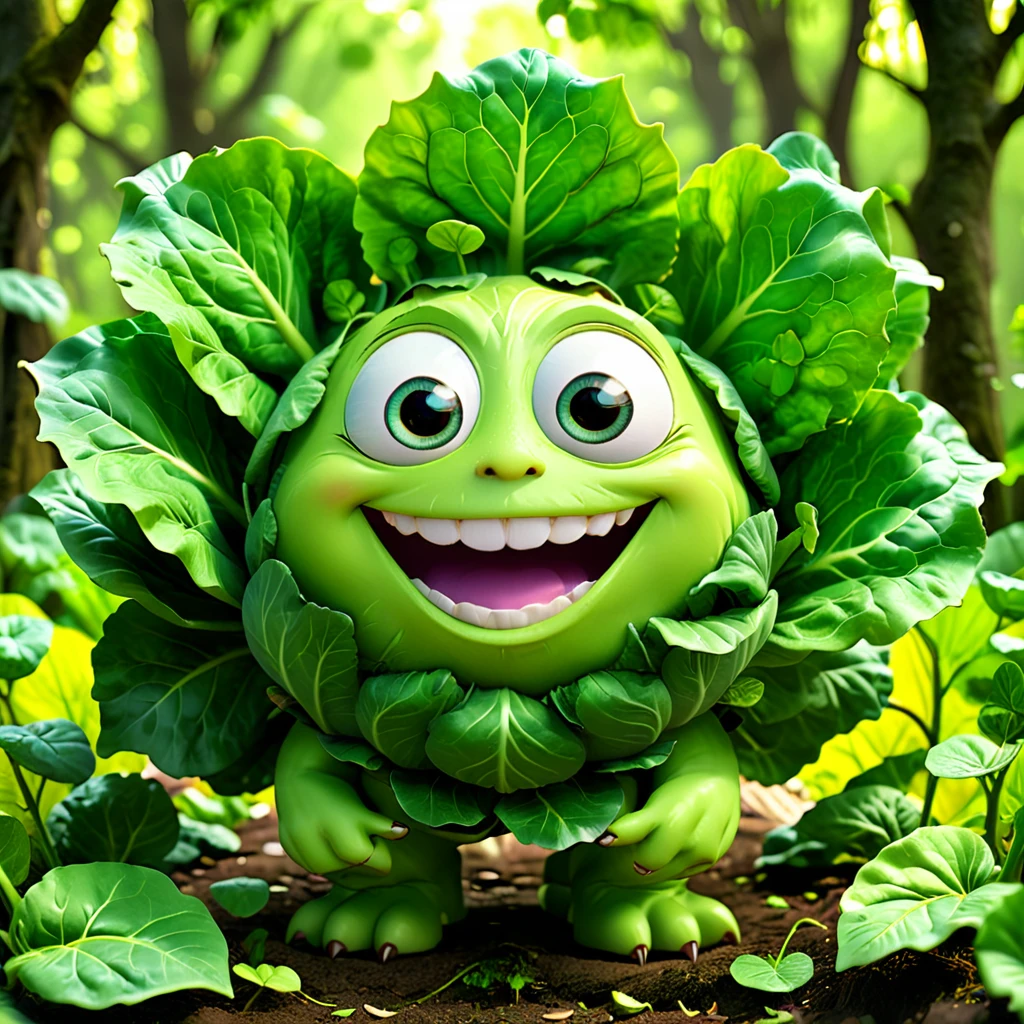 キャベツ
A cute cabbage monster with big eyes and a cheerful smile, surrounded by green leaves. The cartoon character is designed in the style of Pixar animation studio, created using C4D software. It has an adorable green color scheme and showcases a playful expression. --ar 1:1 --v 6.0 3D render