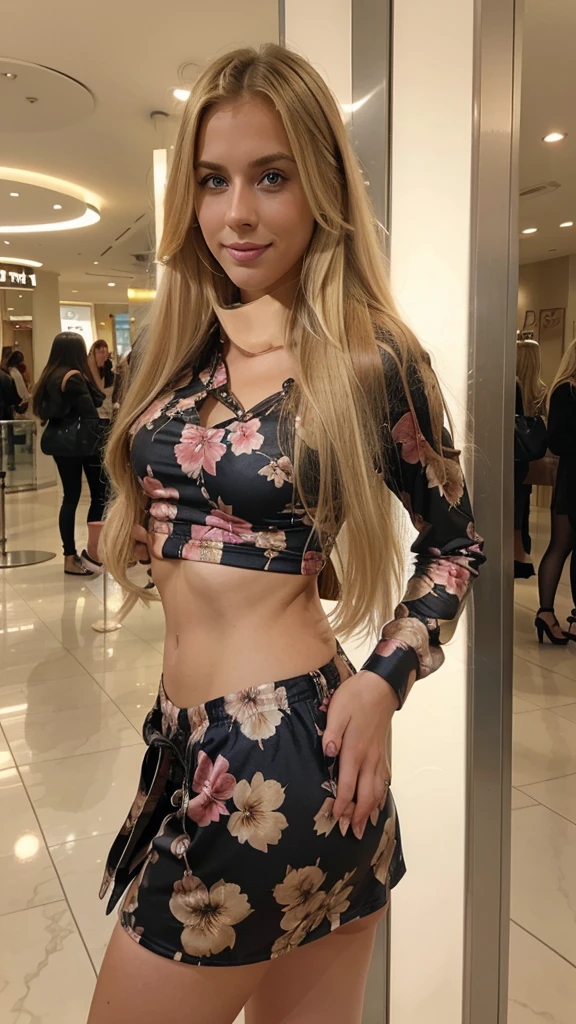 Kiara Hunter Blonde woman, posing stand modeling, with dark floral casual outfit design, flexing back, mall, with Skyblue eyes and long hair, sexy smile, Beautiful blonde woman, Beautiful blonde girl, a beautiful blonde, blonde beautiful young woman, Portrait of Nicole Aniston , cute female model, blonde woman, blonde and attractive features, Sexy girl with long blonde hair, Beautiful blonde hair, blonde goddess, beautiful woman, Young blonde woman, Swedish blonde woman, mall, night.