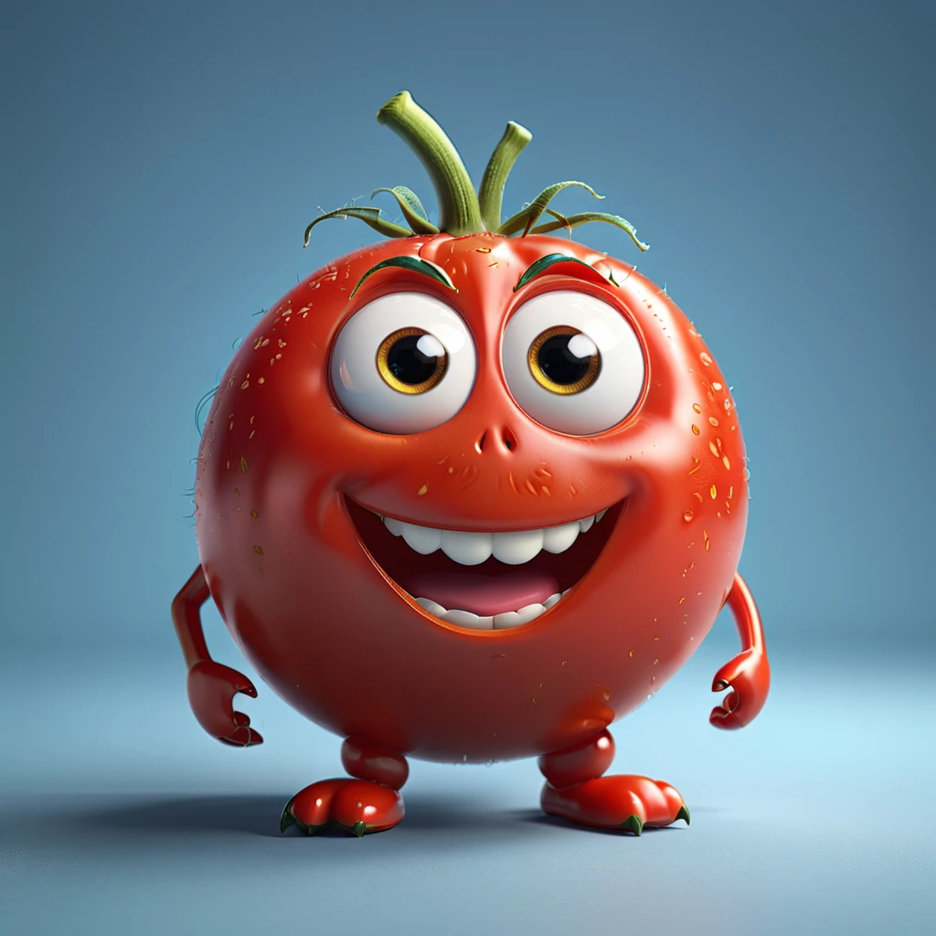 トマト
A cute tomato monster with big eyes and a round red body, happily smiling. The cartoon character is designed in the style of Pixar animation studio, created using C4D software. It has an adorable red color scheme and showcases a playful expression. --ar 1:1 --v 6.0 3D render